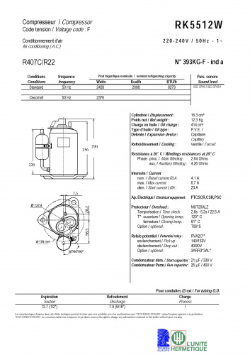 Компрессор Tecumseh RK5512W R407/R22 (360031P) фото 3