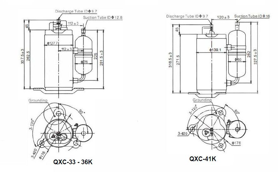 Размеры BOYARD серии QXC33-41 Размеры BOYARD серии QXC33-41